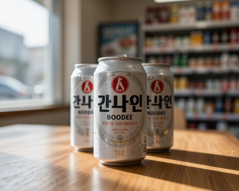 Chilled Japanese Beer in Korean Retail Setting