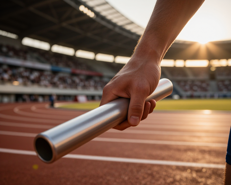 Relay Baton Exchange Moment