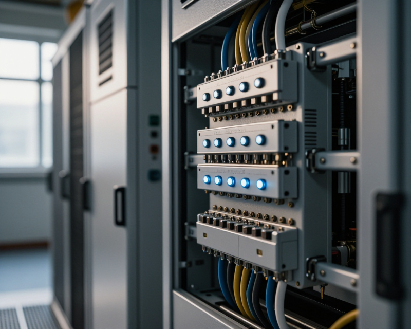 High-tech electrical switchgear in a US data center