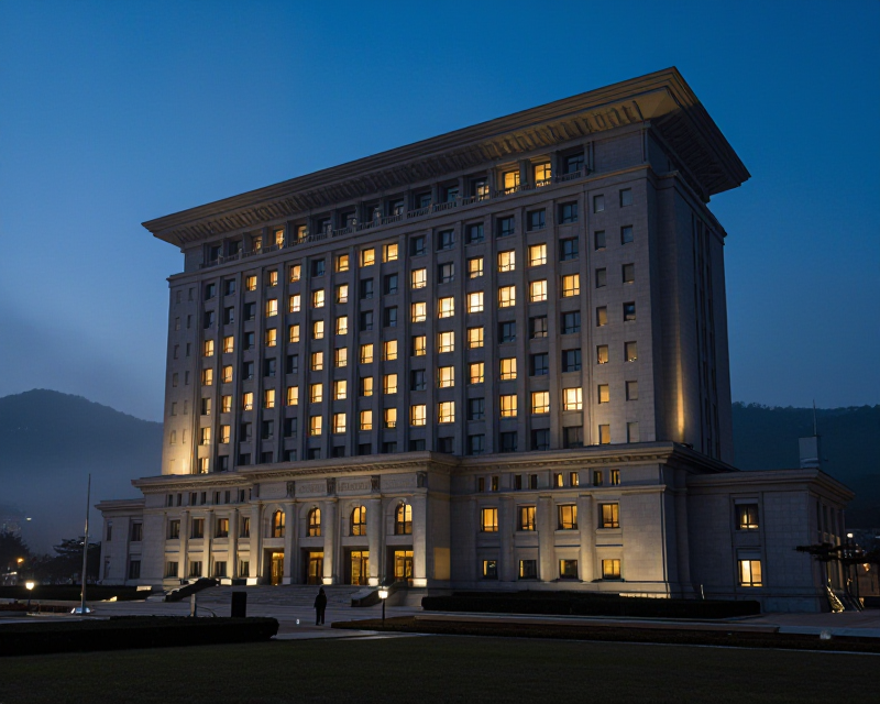 Symbolic National Assembly at Twilight