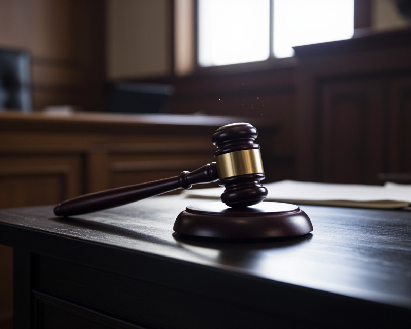 Symbolic courtroom atmosphere