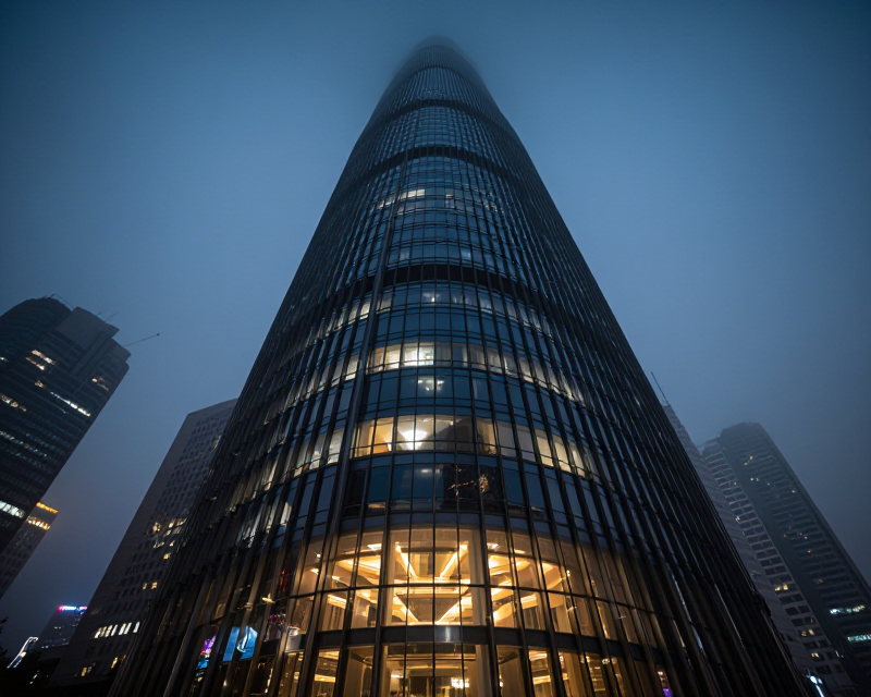 Mysterious Skyscraper at Night